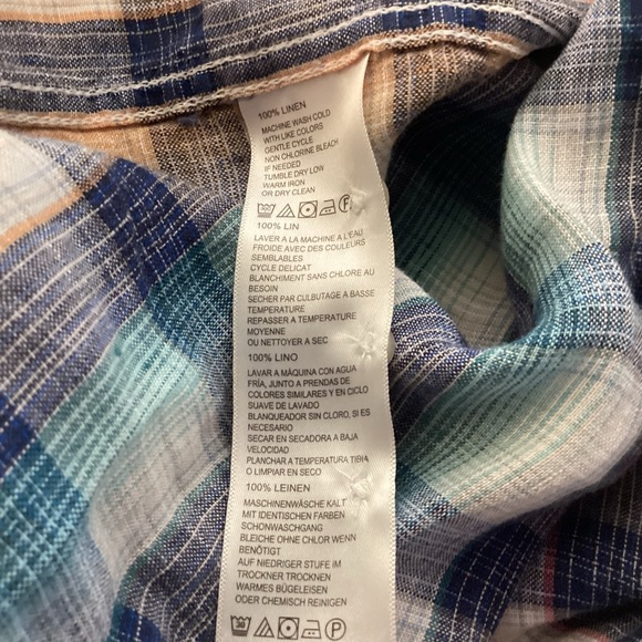 Tommy Bahama Men’s Linen Long Sleeve Button Down Plaid Shirt Size large - Picture 11 of 13